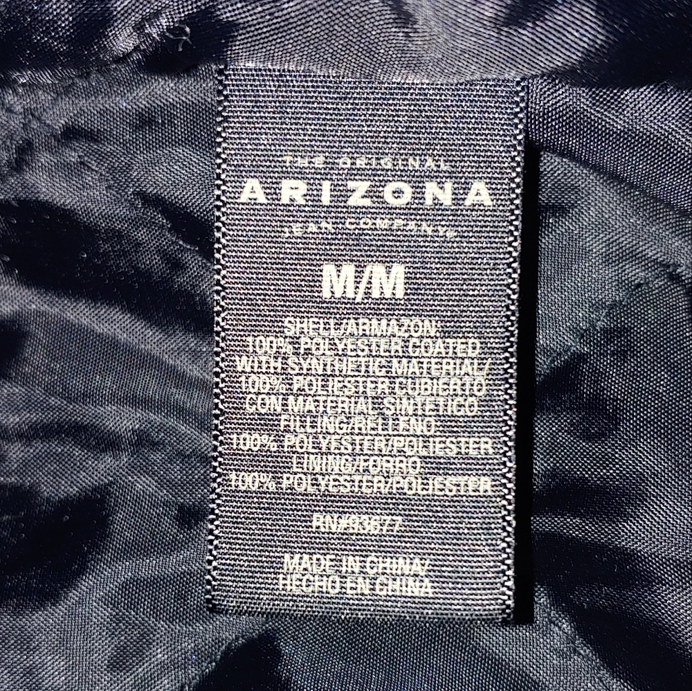 Arizona Faux Leather Hooded Jacket, Size M - Picture 7 of 10